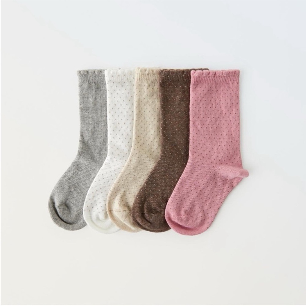 Zara Kids, Five pack of dotted long socks, 12-24 months